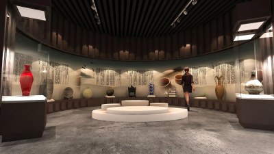 新中式博物馆3D模型下载